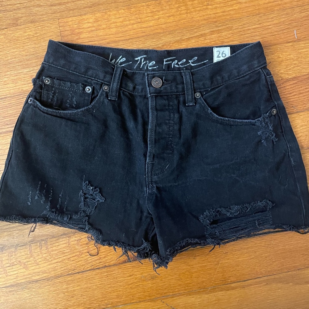 We The Free black denim shorts